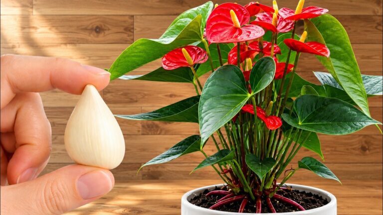 Apenas alho! Antúrios com raízes vigorosas que florescem naturalmente o ano todo