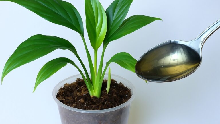 👍 Coloque uma colher junto às raízes do lírio-da-paz e até o mais fraco ficará forte